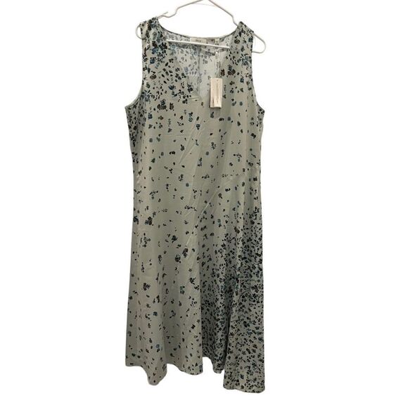 Vince Floral-print Hammered-satin Midi Dress In Sage Green.Size XL - Picture 7 of 16
